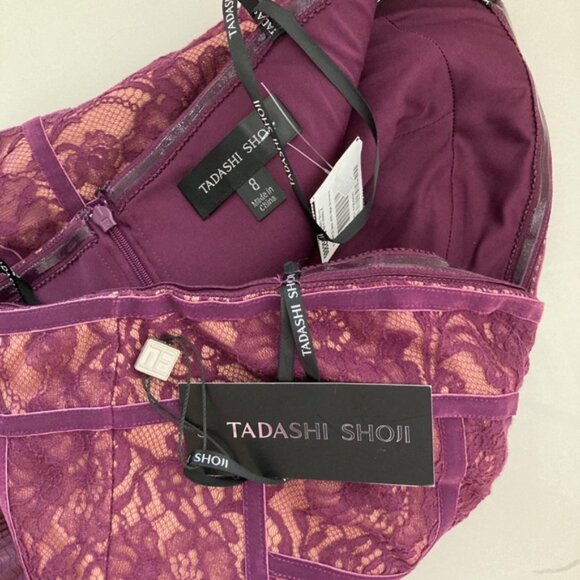 Tadashi Shoji Evening Dress Chiffon Lace - Picture 11 of 13